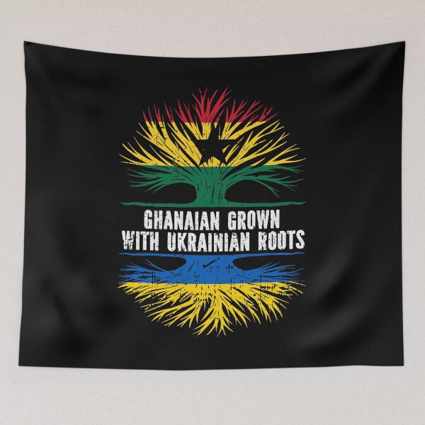 Item preview, Ghanaian Grown with Ukrainian Roots Flag designed and sold by CosmoKitsch.