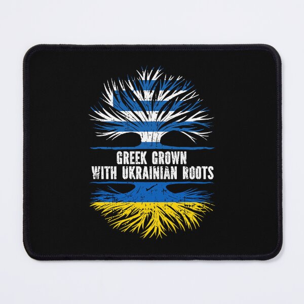 Item preview, Greek Grown with Ukrainian Roots Flag designed and sold by CosmoKitsch.