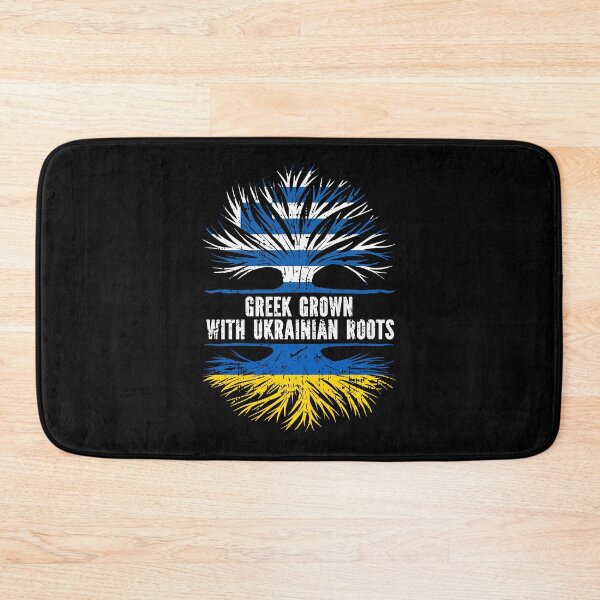 Item preview, Greek Grown with Ukrainian Roots Flag designed and sold by CosmoKitsch.