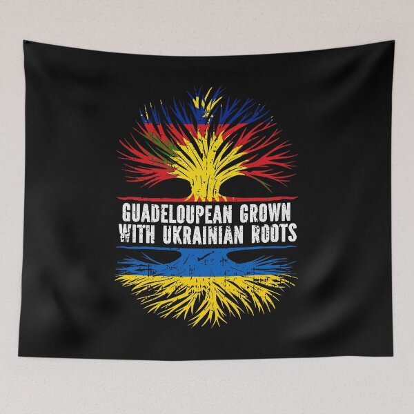 Item preview, Guadeloupean Grown with Ukrainian Roots Flag designed and sold by CosmoKitsch.