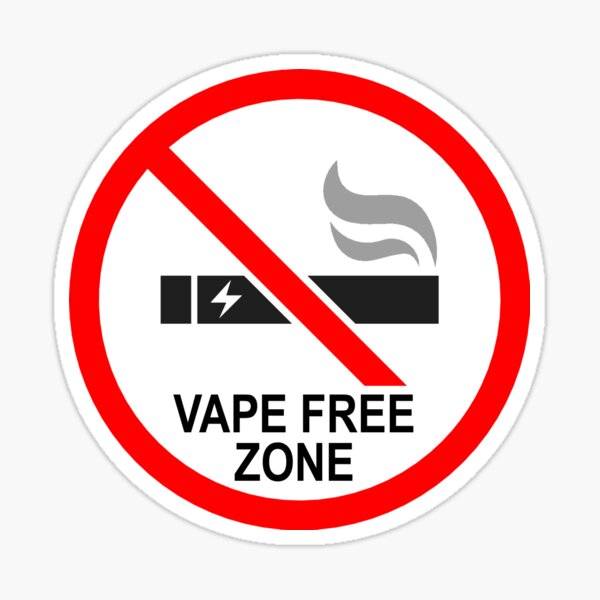 No Vaping Sign – E-Cigarette Prohibited Symbol Sticker