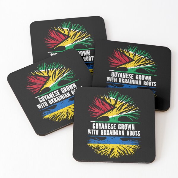 Item preview, Guyanese Grown with Ukrainian Roots Flag designed and sold by CosmoKitsch.