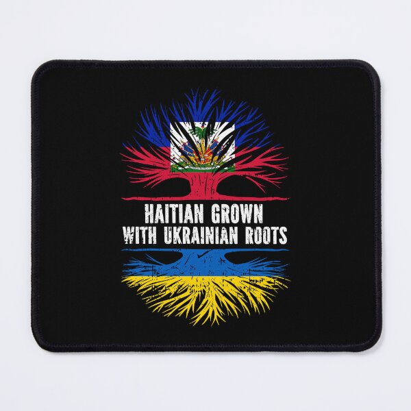 Item preview, Haitian Grown with Ukrainian Roots Flag designed and sold by CosmoKitsch.