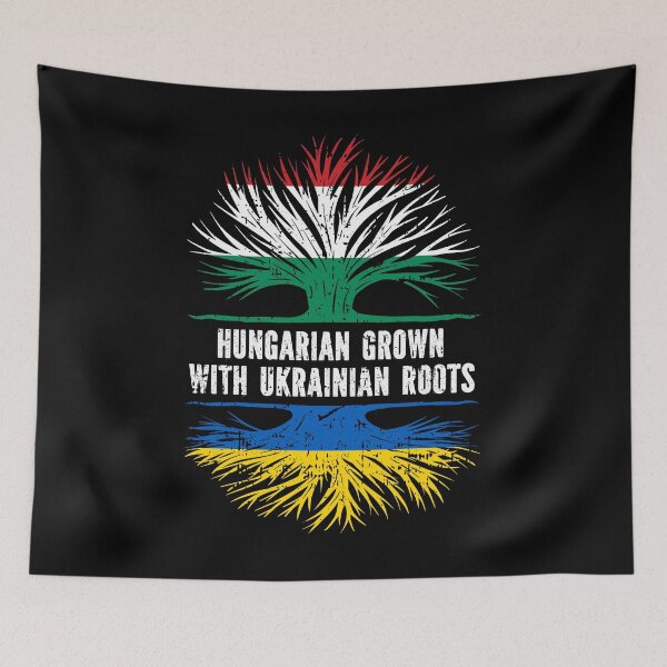 Item preview, Hungarian Grown with Ukrainian Roots Flag designed and sold by CosmoKitsch.
