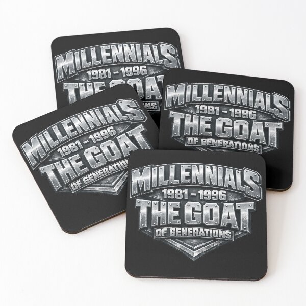 Item preview, Millennials The GOAT of Generations 1981–1996 – Bold Metal Typography Design designed and sold by GarnerSupplyCo.