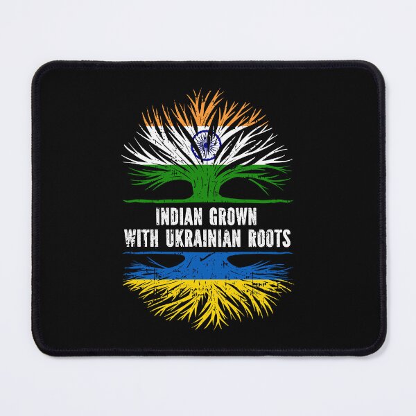 Item preview, indian Grown with Ukrainian Roots Flag designed and sold by CosmoKitsch.
