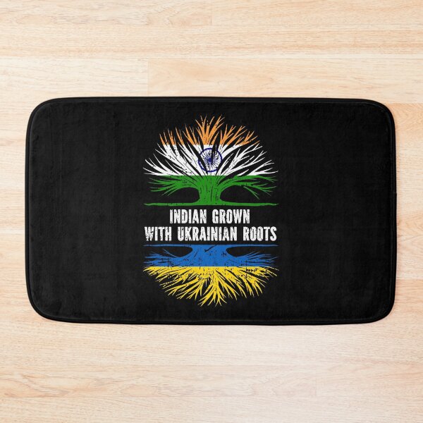 Item preview, indian Grown with Ukrainian Roots Flag designed and sold by CosmoKitsch.