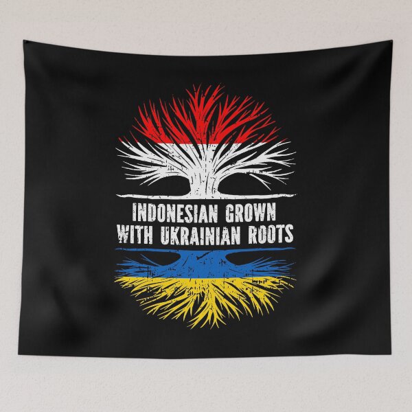 Item preview, Indonesian Grown with Ukrainian Roots Flag designed and sold by CosmoKitsch.