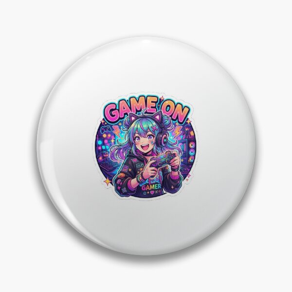 Item preview, Gamer Anime Girl Sticker – Game On RGB Style designed and sold by SainiArt19.