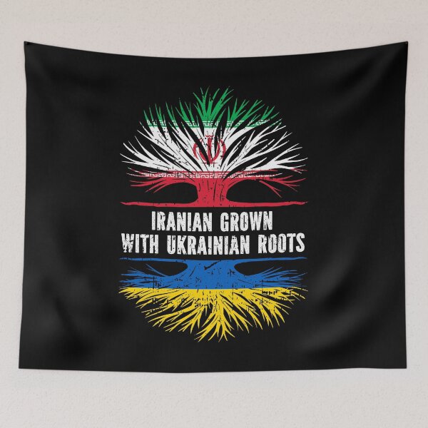 Item preview, Iranian Grown with Ukrainian Roots Flag designed and sold by CosmoKitsch.