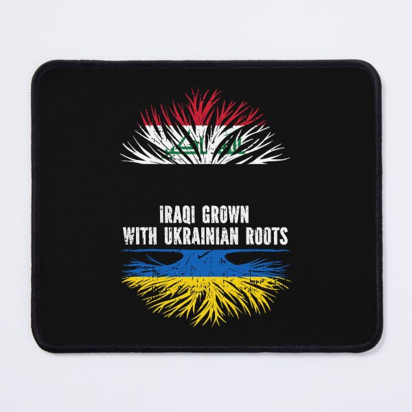Item preview, Iraqi Grown with Ukrainian Roots Flag designed and sold by CosmoKitsch.