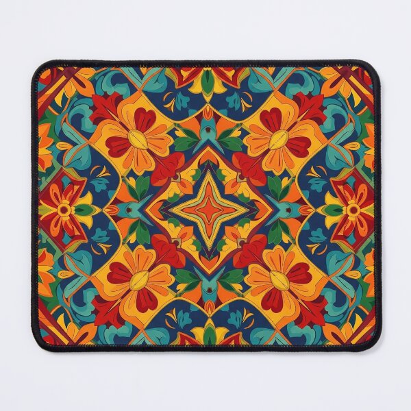 Item preview, Mexican Folk Art Floral Pattern | Colorful Geometric Decorative Design designed and sold by BrainCurves.