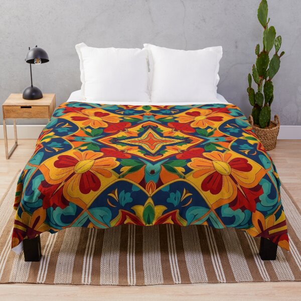 Item preview, Mexican Folk Art Floral Pattern | Colorful Geometric Decorative Design designed and sold by BrainCurves.