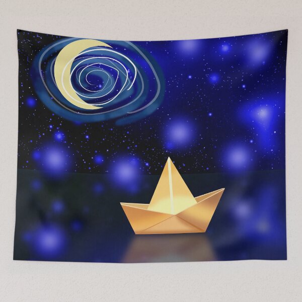 Item preview, Origami Boat Under Starry Night Sky designed and sold by Andrew  Hitchen.