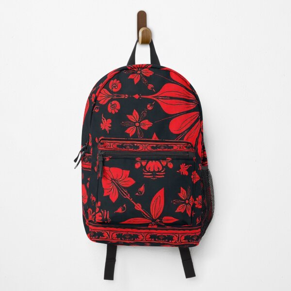 Item preview, Red and Black Geometric Floral Pattern – Folk Ornamental Design designed and sold by BrainCurves.