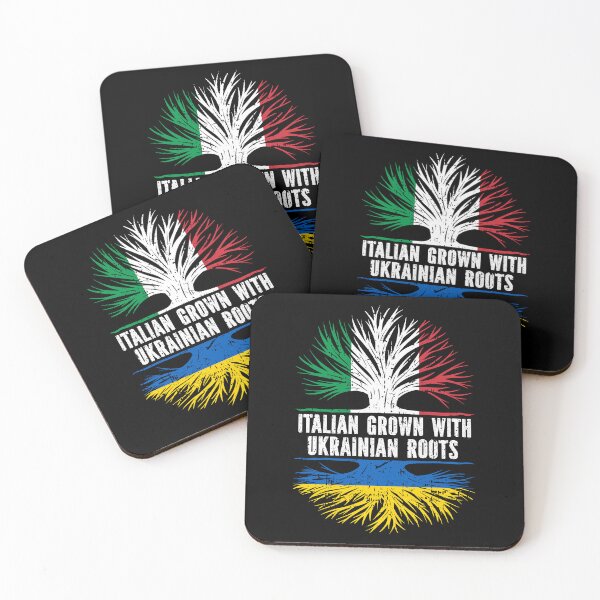 Item preview, Italian Grown with Ukrainian Roots IT Flag designed and sold by CosmoKitsch.