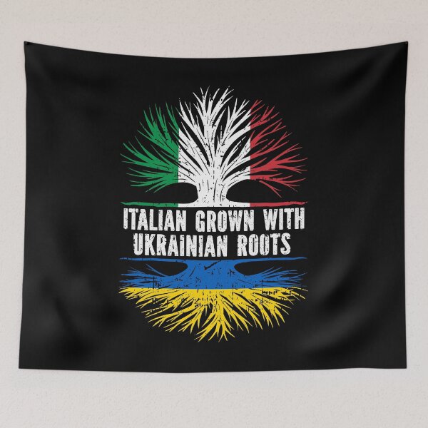 Item preview, Italian Grown with Ukrainian Roots IT Flag designed and sold by CosmoKitsch.
