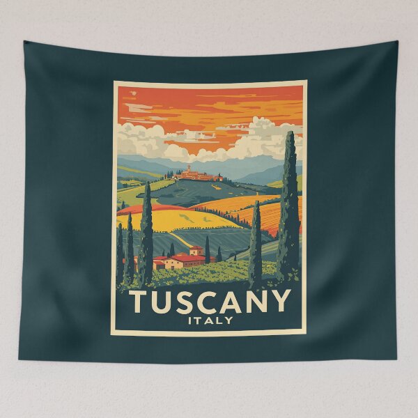 Item preview, A Vintage Illustration of Tuscany - Italy  designed and sold by GoodOldVintage.