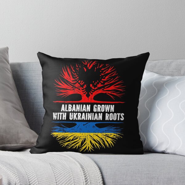 Item preview, Albanian Grown with Ukrainian Roots Flag designed and sold by CosmoKitsch.