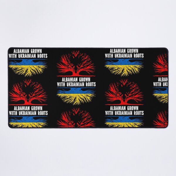 Item preview, Albanian Grown with Ukrainian Roots Flag designed and sold by CosmoKitsch.