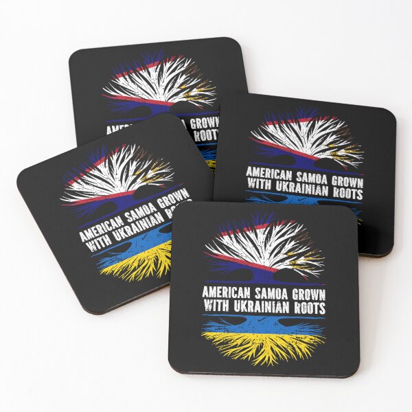 Item preview, American Samoa Grown with Ukrainian Roots Flag designed and sold by CosmoKitsch.