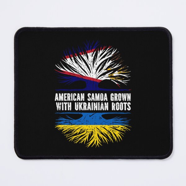 Item preview, American Samoa Grown with Ukrainian Roots Flag designed and sold by CosmoKitsch.
