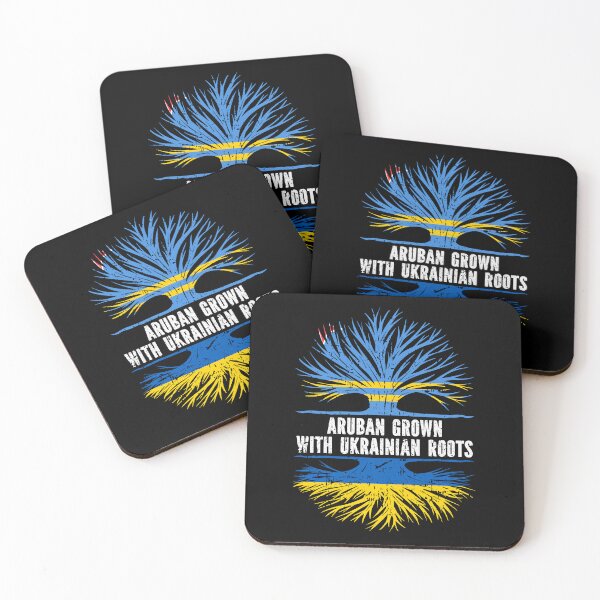 Item preview, Aruban Grown with Ukrainian Roots Flag designed and sold by CosmoKitsch.