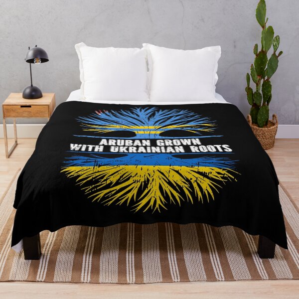 Item preview, Aruban Grown with Ukrainian Roots Flag designed and sold by CosmoKitsch.