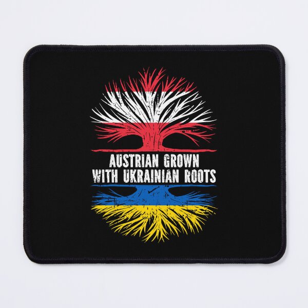 Item preview, Austrian Grown with Ukrainian Roots Flag designed and sold by CosmoKitsch.