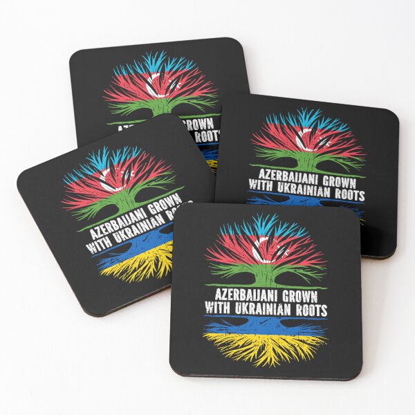 Item preview, Azerbaijani Grown with Ukrainian Roots Flag designed and sold by CosmoKitsch.