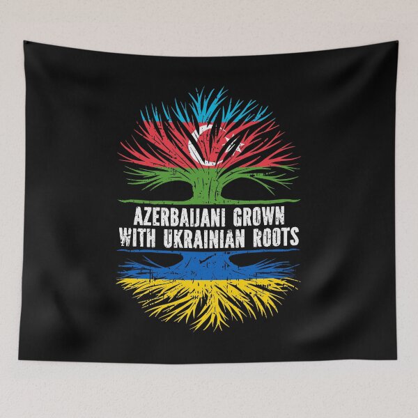 Item preview, Azerbaijani Grown with Ukrainian Roots Flag designed and sold by CosmoKitsch.