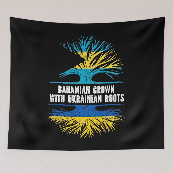 Item preview, Bahamian Grown with Ukrainian Roots Flag designed and sold by CosmoKitsch.