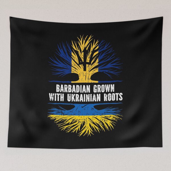 Item preview, Barbadian Grown with Ukrainian Roots Flag designed and sold by CosmoKitsch.