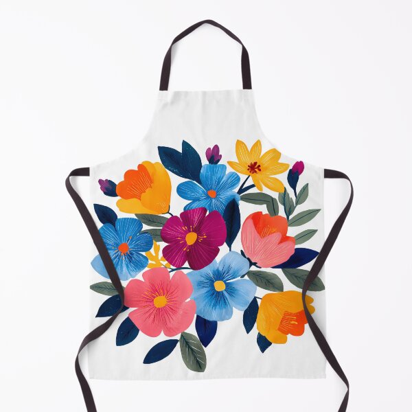 Item preview, Vibrant Folk Art Flower Bouquet - Colorful Botanical Art Print designed and sold by DesignArtist.ia.