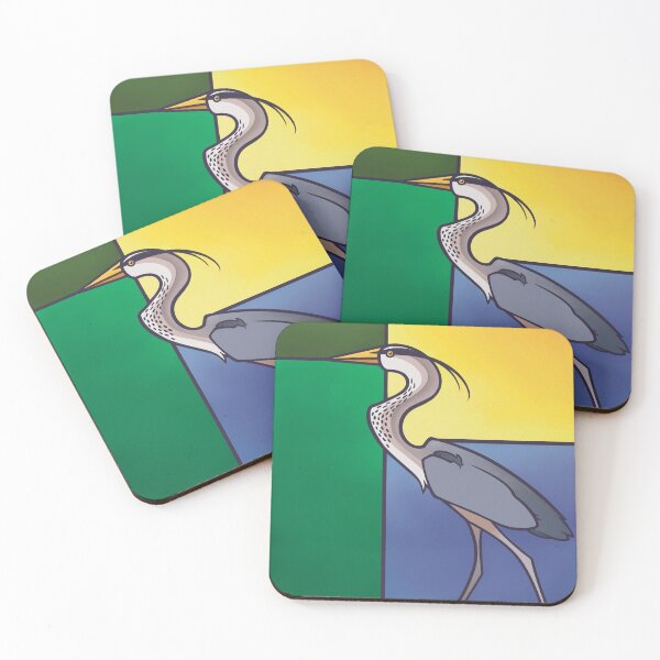 Item preview, Heron Study – Colour Block Bird Illustration – Modern Wildlife Art designed and sold by Scribbles on the Farm.
