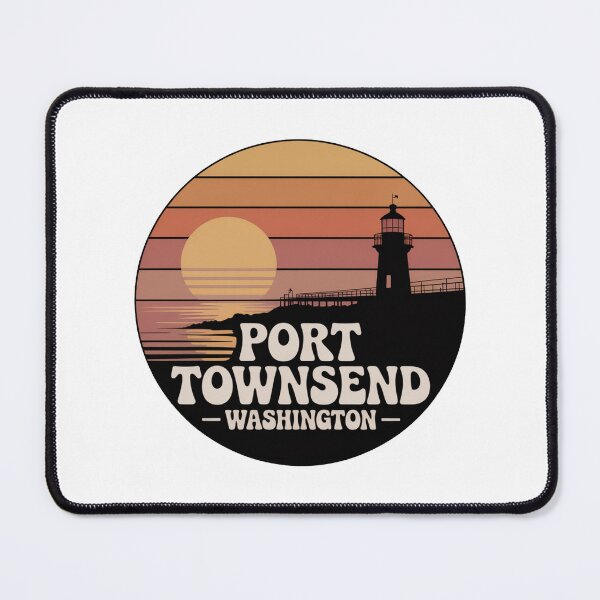 Item preview, Port Townsend Washington: Retro Sunset Lighthouse Badge designed and sold by CircinusStore.