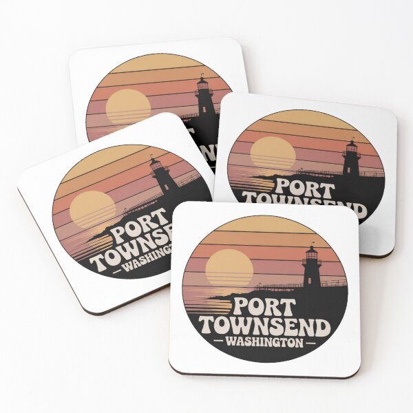 Item preview, Port Townsend Washington: Retro Sunset Lighthouse Badge designed and sold by CircinusStore.