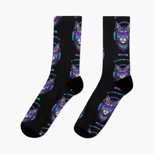 Item preview, Cyberpunk Gamer Cat - Eyes On The Prize Neon Art designed and sold by Quotable Gear.