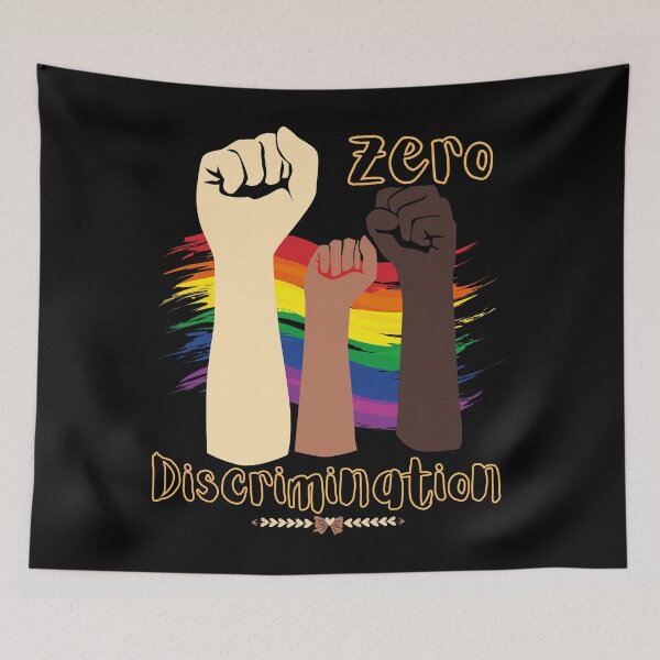 Item preview, Zero Discrimination LGBT Flag BLM designed and sold by ReuvenStore.
