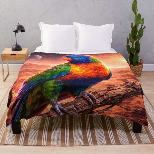 Item preview, Cosmic Rainbow Lorikeet in Alien Landscape designed and sold by ImaginingNebulae.