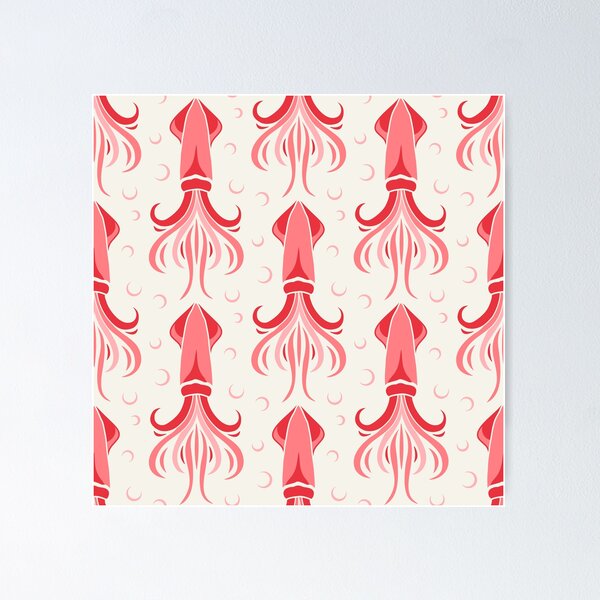 Item preview, 3635A - pink squid pattern designed and sold by RouCouCou.