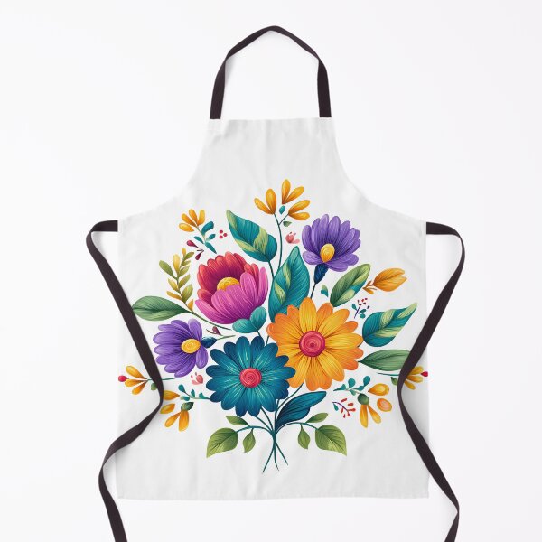 Item preview, Vibrant Folk Art Flower Bouquet - Colorful Botanical Art Print designed and sold by DesignArtist.ia.