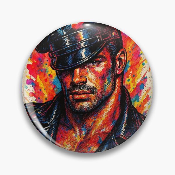 Item preview, Gay 1940s Vintage Biker Rebel Colorsplash Tom of Finland Tribute Leather Pride Graphic Design designed and sold by ItsAKinkThing.