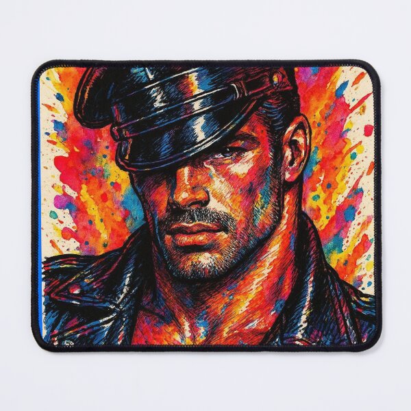 Item preview, Gay 1940s Vintage Biker Rebel Colorsplash Tom of Finland Tribute Leather Pride Graphic Design designed and sold by ItsAKinkThing.