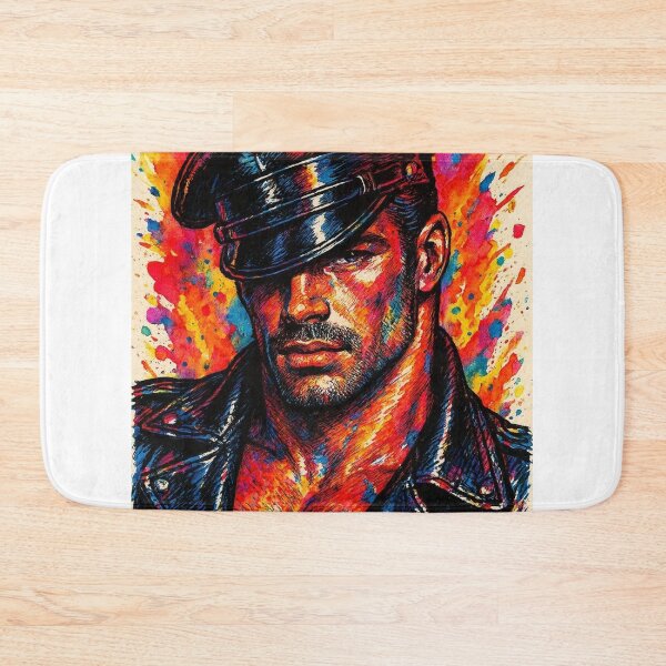 Item preview, Gay 1940s Vintage Biker Rebel Colorsplash Tom of Finland Tribute Leather Pride Graphic Design designed and sold by ItsAKinkThing.