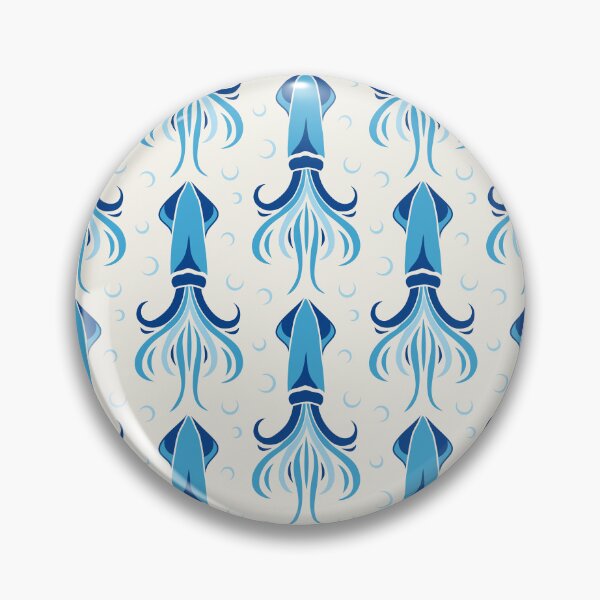Item preview, 3635B - blue squid pattern designed and sold by RouCouCou.