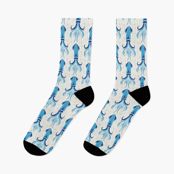 Item preview, 3635B - blue squid pattern designed and sold by RouCouCou.