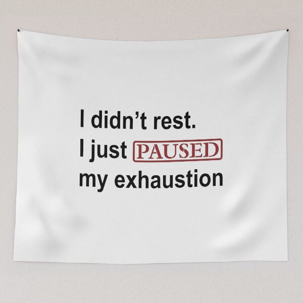 Item preview, I Didn’t Rest Quote – Minimalist Burnout Sticker, Introvert Energy, Simple Mental Health Text Design designed and sold by MadCatDesign77.