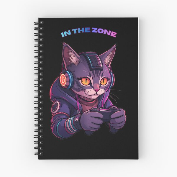 Item preview, Cyberpunk Gamer Cat - In The Zone Neon Gaming Art designed and sold by Quotable Gear.