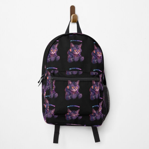 Item preview, Cyberpunk Gamer Cat - In The Zone Neon Gaming Art designed and sold by Quotable Gear.